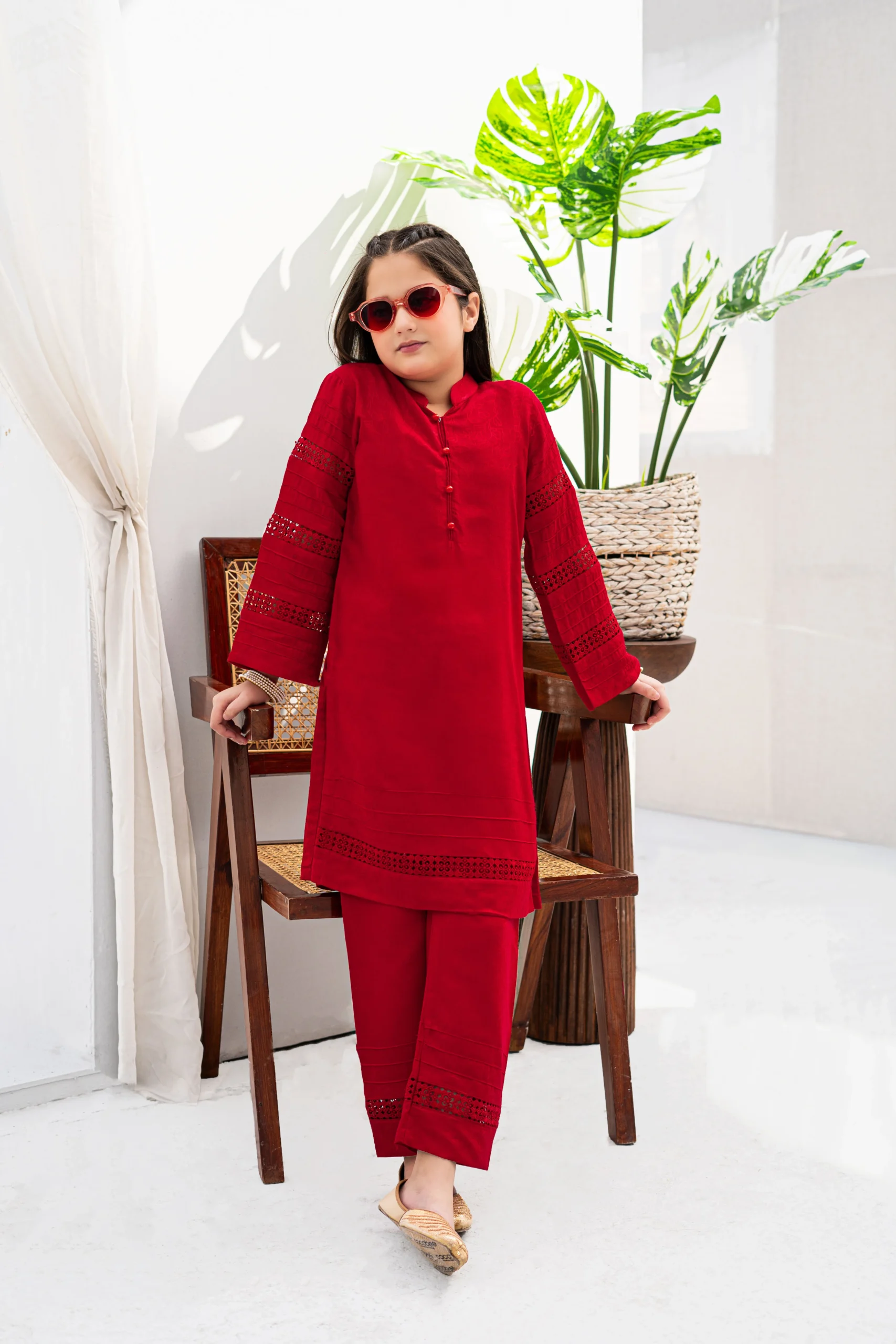 kids-red-laced-cotton-co-ord-set-summer-fashion